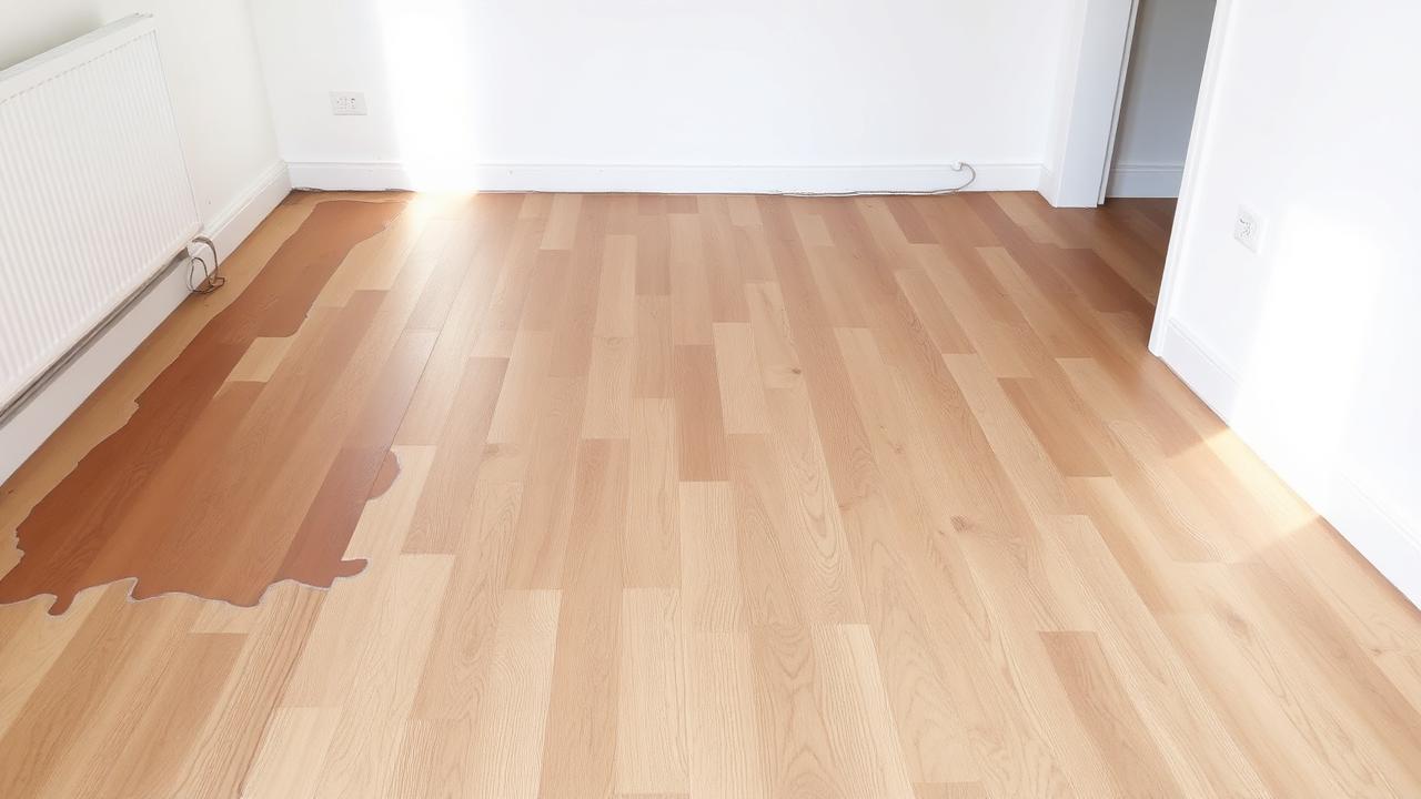 Laminatboden mit Feuchtigkeitsschäden und Aufwölbung