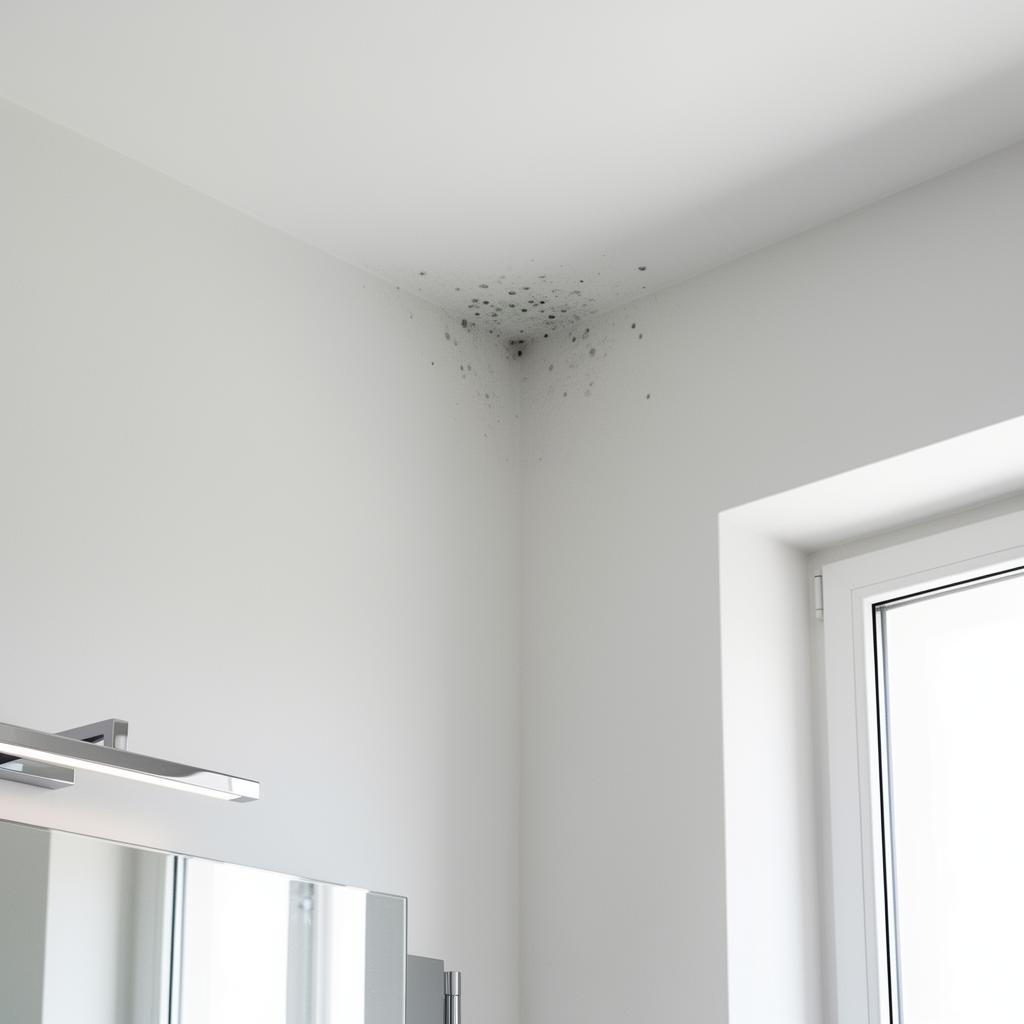 Wand mit leichten Schimmelstellen in der Ecke