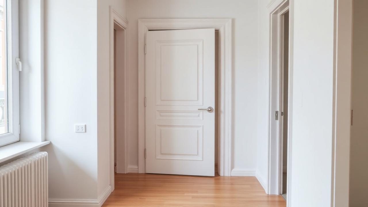 Verzogene Tür in einem Altbau-Flur