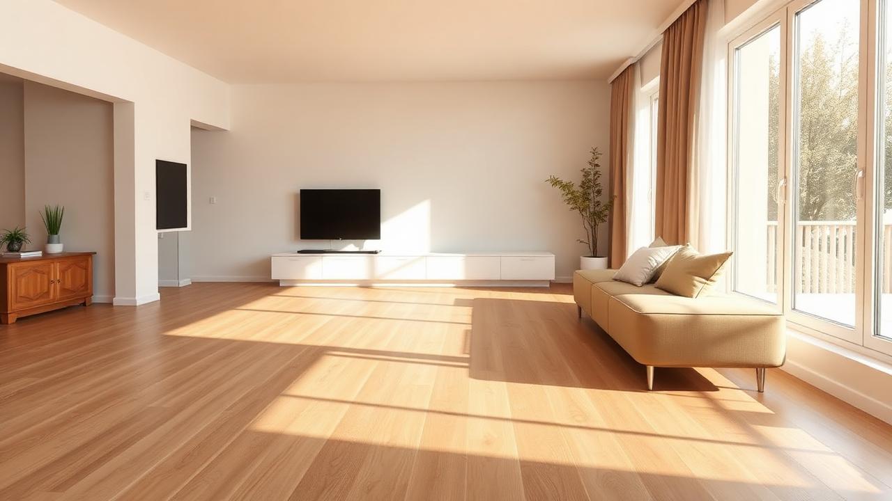 Perfekt ebener Boden in moderner Wohnung nach Ausgleich