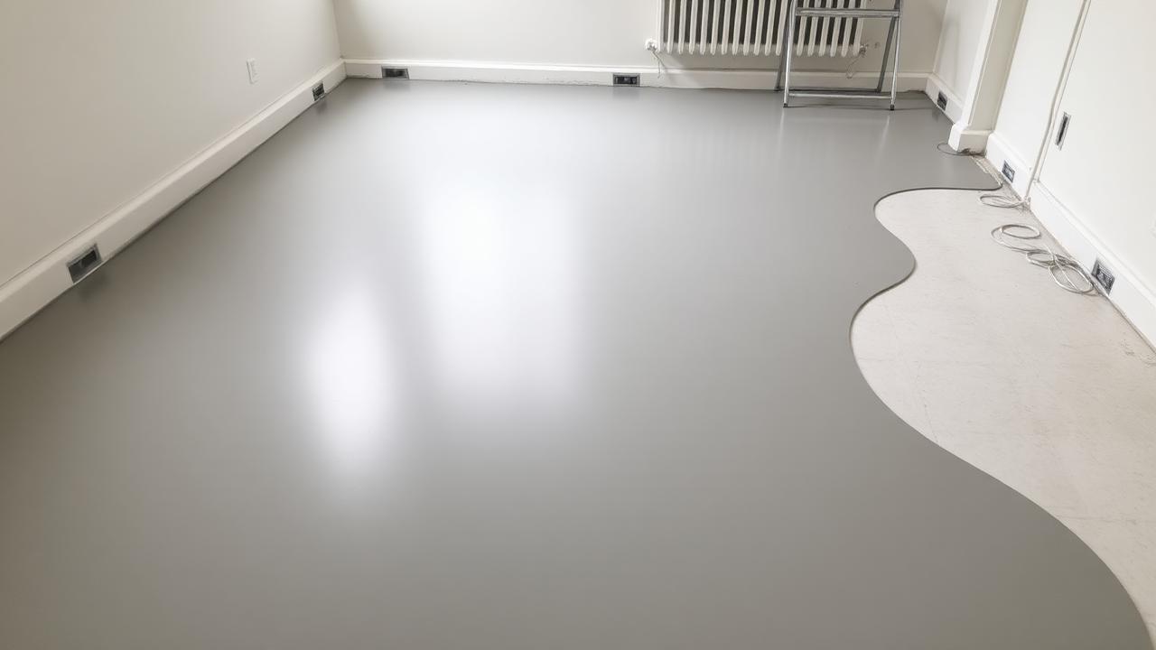 Ausgleichsmasse wird auf schiefen Boden gegossen