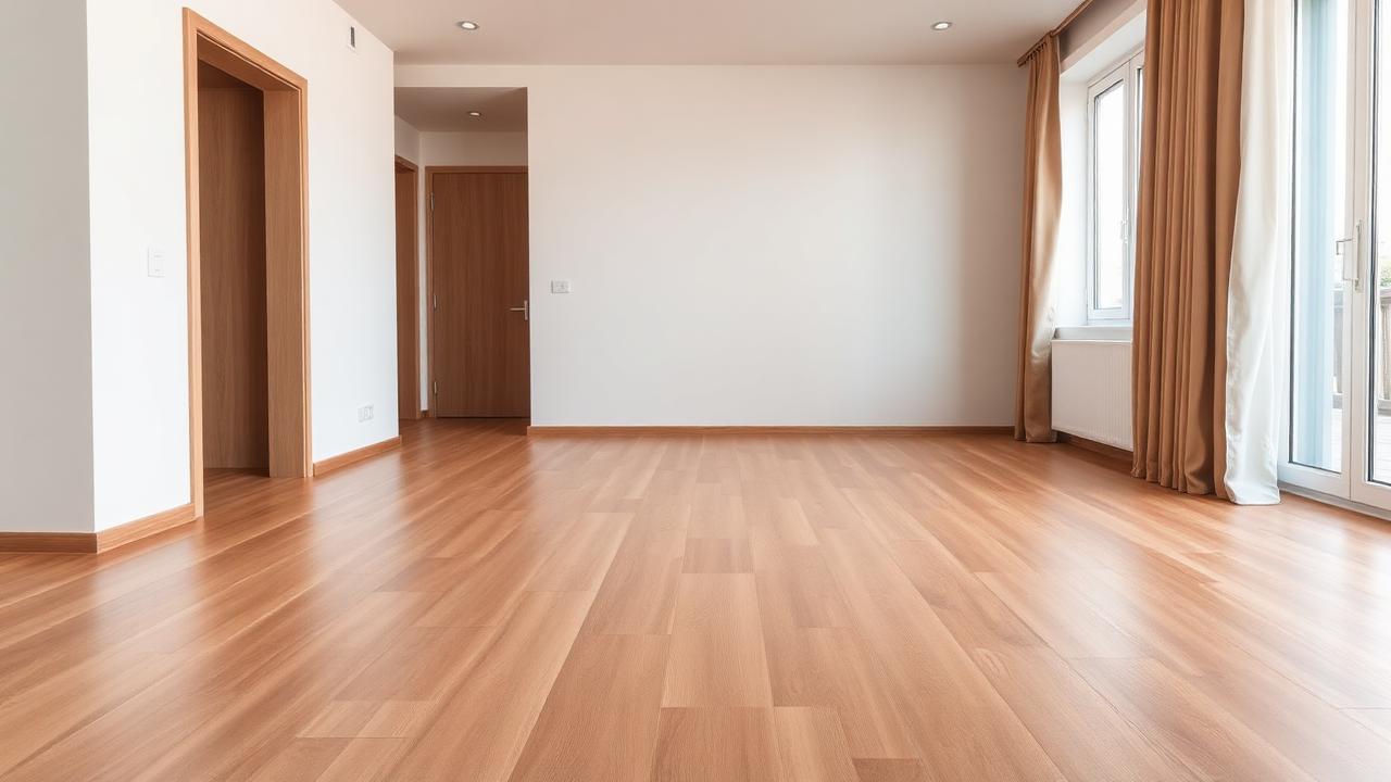 Fertiger ebener Laminatboden in moderner Wohnung