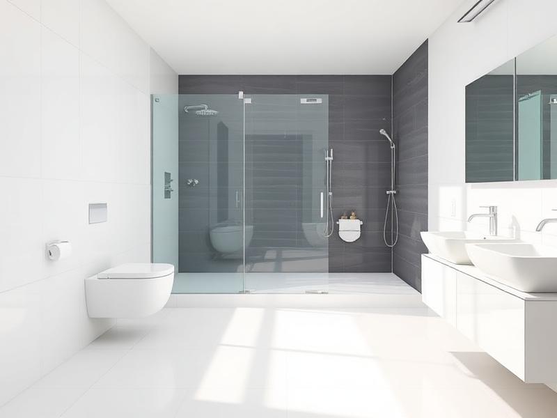 Modernes Badezimmer mit perfekt abgedichteter Dusche