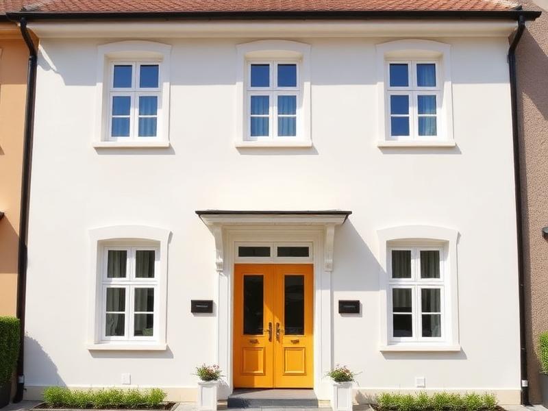 Frisch gestrichene saubere Hausfassade