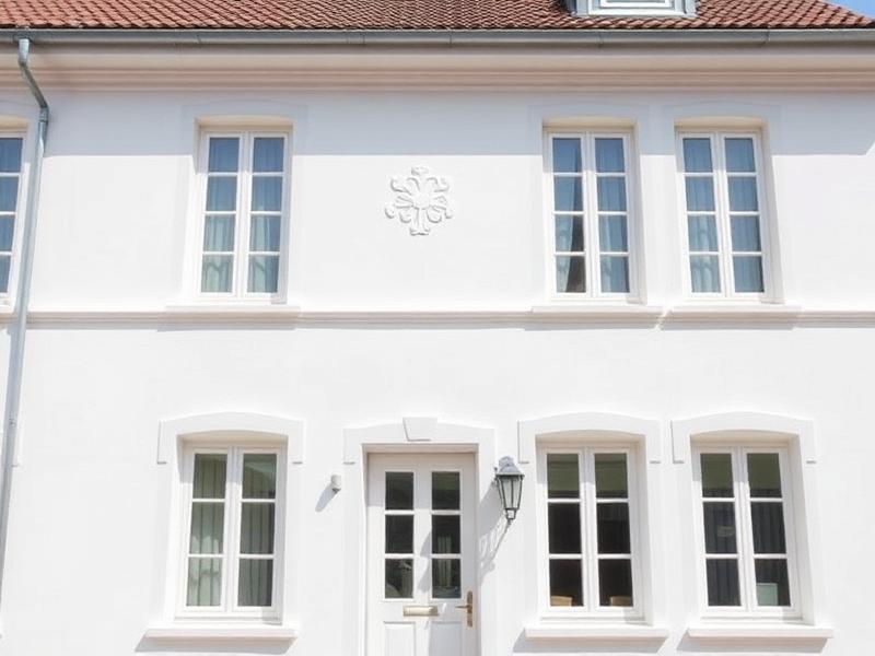 Saubere helle Hausfassade nach professioneller Reinigung