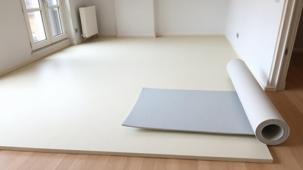 Vorbereiteter Untergrund mit Trittschalldämmung für Laminat