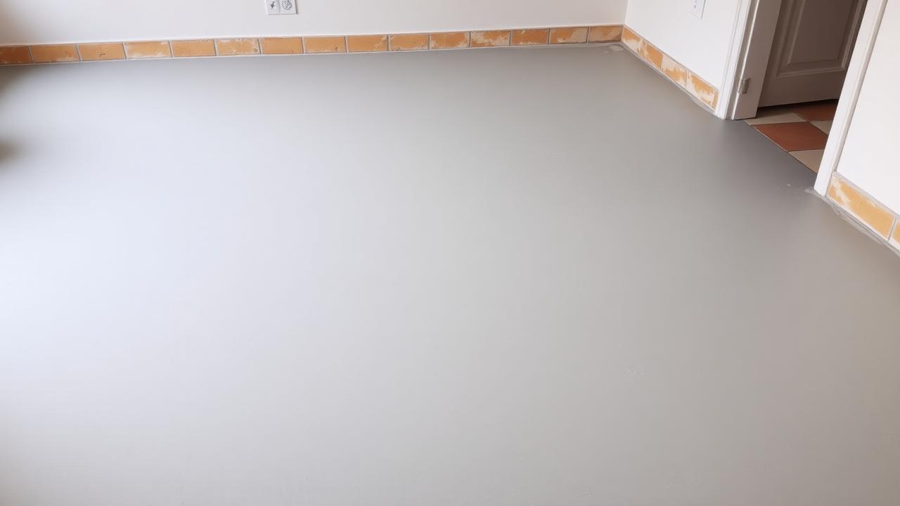 Ausgeglichener Untergrund über alten Fliesen