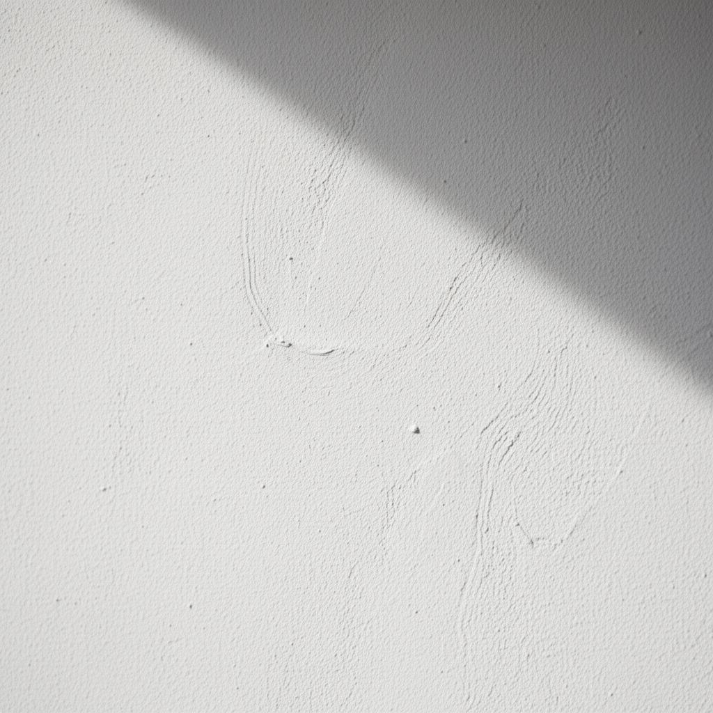 Nahaufnahme einer unebenen Putzwand mit sichtbaren Unebenheiten